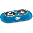 Vitafitt Soft Touch szilikonos duplaetető kicsi inox tállal 31x20x3,5 cm