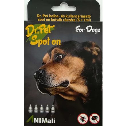 Dr.Pet bolha- és kullancsriasztó spot-on kutyáknak 5x1ml