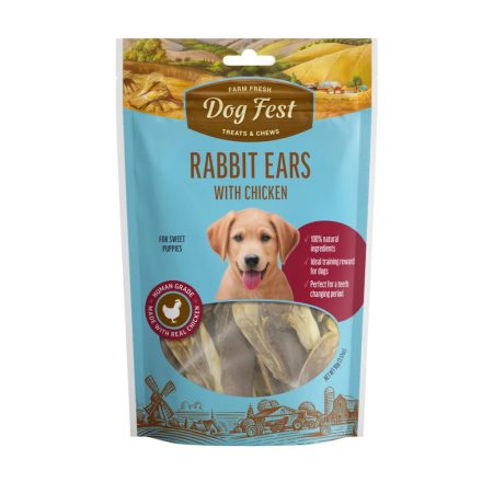 Dog Fest Puppy Rabbit Ear with Chicken 90g