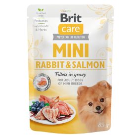 Brit Care Mini Rabbit &Salmon fillets in gravy 24*85g