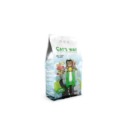 Cats Way Aloevera Illatú Macskaalom 5L - Csomósodó  Fehér Bentonit 