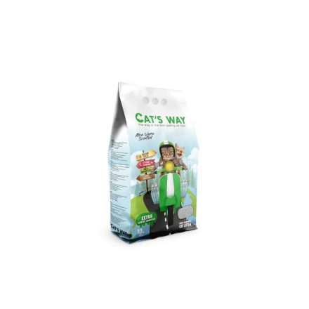 Cats Way Aloevera Illatú Macskaalom 10L - Csomósodó  Fehér Bentonit 