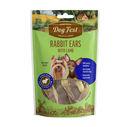 Dog Fest Rabbit Ear with Lamb Small 55g