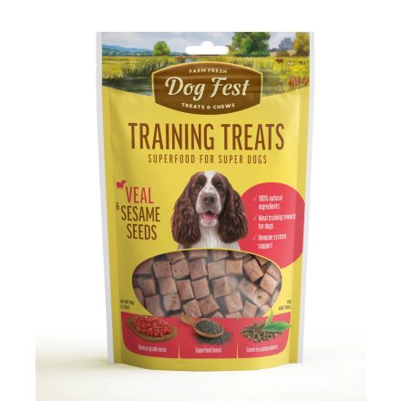 Dog Fest Tréning Kocka Superfood Borjú és Szezámmag 90g