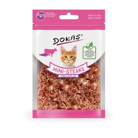 Dokas Cat Mini Steak Marha&tőkehal 40g