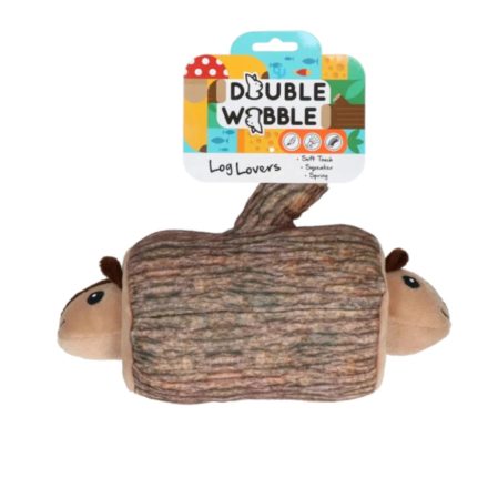 Double Wobble Log Lovers - plüss kutyajáték fa és mókus