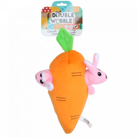 Double Wobble Carrot Conejos - plüss nyuszik répában