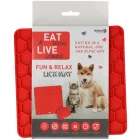 Eat Slow Live Longer Lick Mat Honeycomb Red