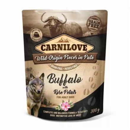Carnilove Dog Paté Buffalo with Rose Petals-Bivaly rózsaszirommal 300g