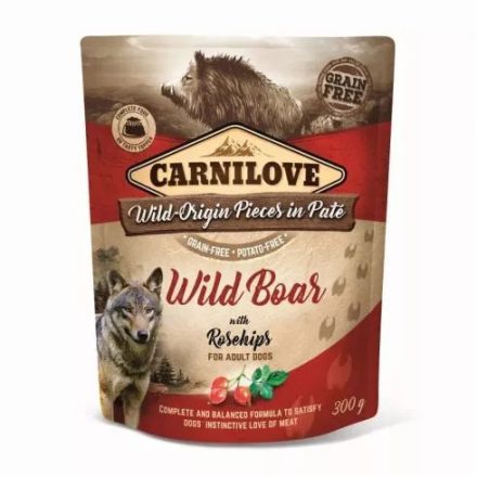 Carnilove Dog Paté Wild Boar with Rosehips-Vaddisznó csipkebogyóval 300g