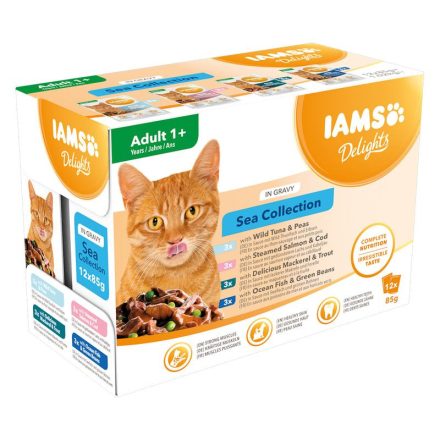 Iams Cat Delights Sea In Gravy multipack Szószban 12x85g