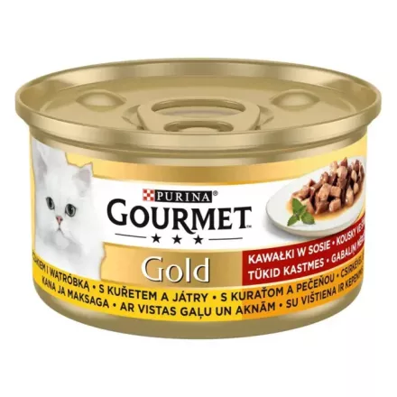 Gourmet Gold falatok szószban csirke/máj  85g