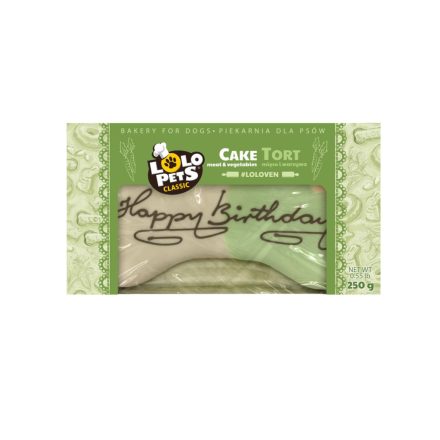LoloPets Classic Bakery kutyatorta húsos-zöldséges Happy Birthday 250 g