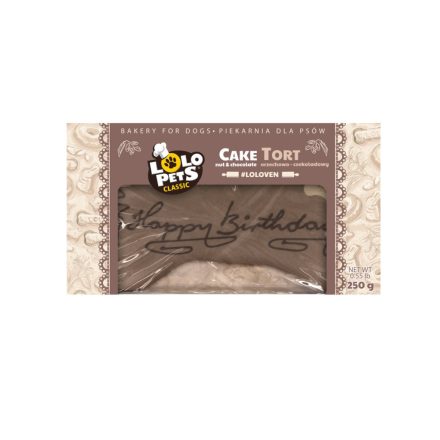 LoloPets Classic Bakery kutyatorta mogyorós-csokis Happy Birthday 250 g