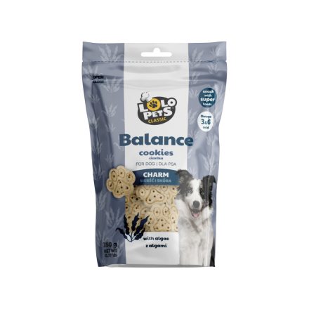 LoloPets Classic Balance Charm kutyakeksz ragyogó szőrzetért és egészséges bőrért 350 g