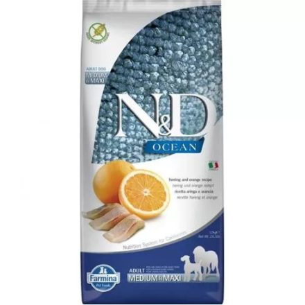 N&D Ocean Dog Hering&Narancs Adult Medium&Maxi 2,5kg