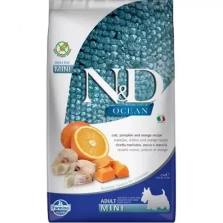 N&D Dog Ocean Tőkehal, Sütőtök&Narancs Adult Mini 2,5kg