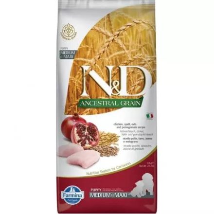 N&D Dog Ancestral Grain Puppy Medium&Maxi Csirke&Gránátalma 2,5kg