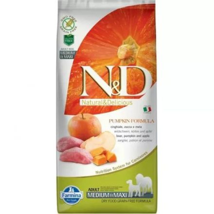 N&D Dog Grain Free Adult Medium/Maxi Vaddisznó&Alma 2,5kg