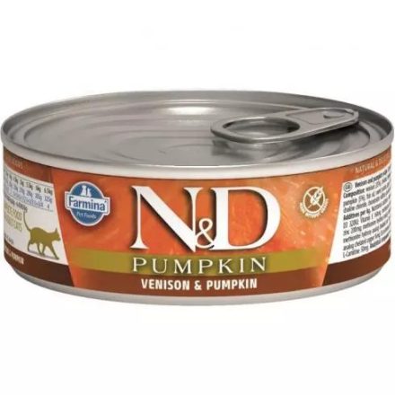 N&D Pumpkin Cat konzerv szarvas&sütőtök 80g