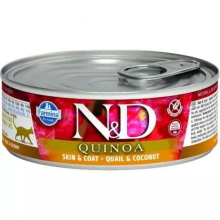 N&D Quinoa Cat konzerv fürj&kókusz 80g