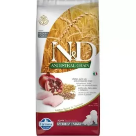   N&D Dog Ancestral Grain Puppy Medium&maxi Csirke&Gránátalma 12kg