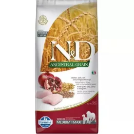   N&D Dog Ancestral Grain Senior Medium&Maxi Csirke&gránátalma 12kg