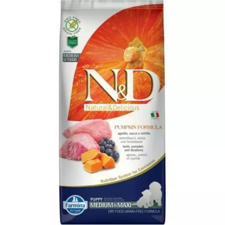 N&D Dog Grain Free Puppy Medium/Maxi Bárány&Áfonya sütőtökkel 12kg