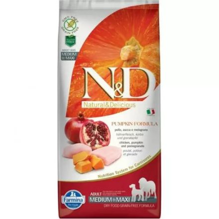 N&D Dog Grain Free Adult Medium&Maxi Csirke&Gránátalma 12kg