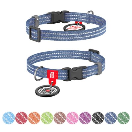 Waudog Re-Pamut Nyakörv QR bilétával, Navy Blue XS 10/20-30