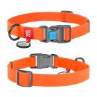 Waudog vízálló nyakörv, QR pass, Műanyag csattal Narancs- S 15/25-35