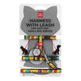   WAUDOG Nylon hám pórázzal XS- es QR kód leolvasó, "szörnyecske"