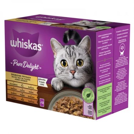 Whiskas alutasak 12-pack Pure deligth szárnyas Aszpikban 12x85g